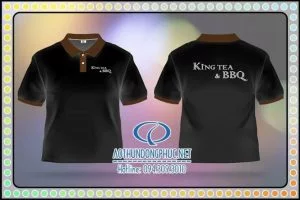Mẫu áo phông đồng phục nhân viên bán hàng trà sữa King Tea Đồng phục phông cao cấp 100% cotton, áo phông nhân viên bán hàng, đồng phục quán trà sữa