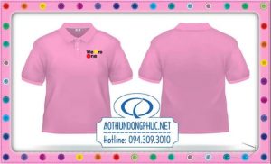 Mẫu áo phông trơn teambuilding màu hồng công ty Marubeni