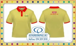 Áo phông đồng phục cổ trụ màu vàng kem Ao phông Polo, áo phông đồng phục màu vàng kem. Áo phông cổ bẻ xẻ trụ, đồng phục áo phông có cổ May đồng phục áo phông công ty, áo phông công nhân