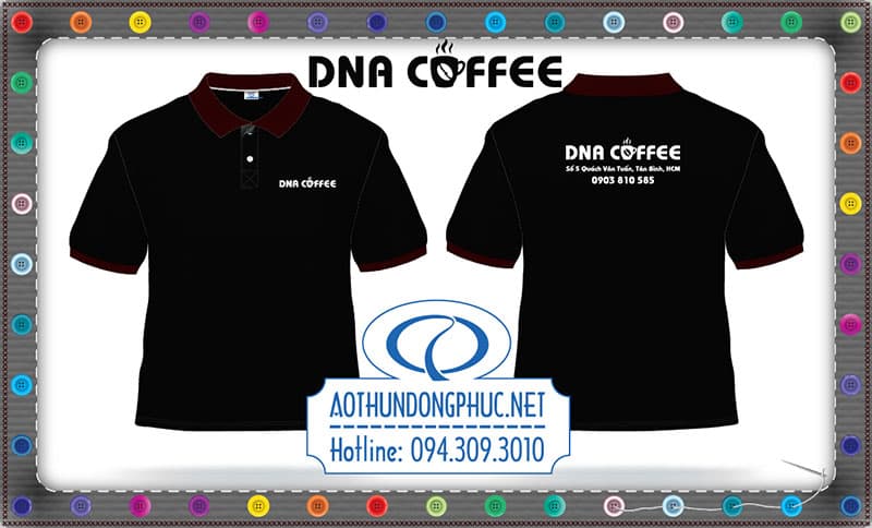 Mẫu áo phông nhân viên quán DNA Coffee