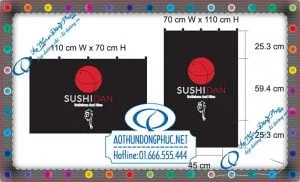 In cờ quán ăn Shushi Dan