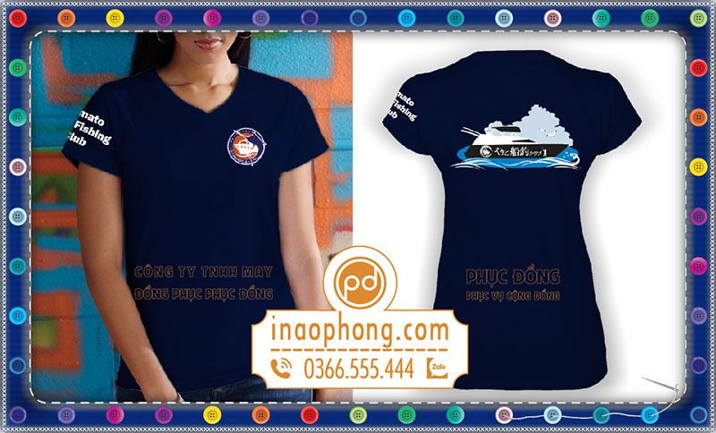 mẫu áo phông quà tặng in logo câu lạc bộ đánh bắt cá Yamato - Korea