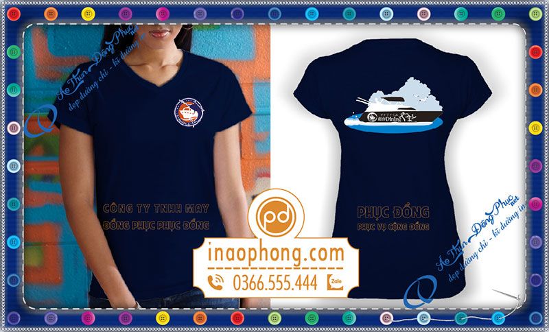 mẫu áo phông quà tặng in logo câu lạc bộ đánh bắt cá Yamato - Korea 01