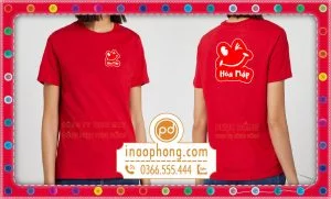 In đồng phục áo phông nhân viên quán Hòa Mập