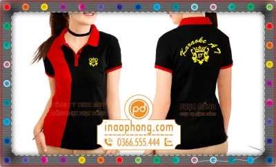 Mẫu đồng phục quán Karaoke, đồng phục áo thun cá sấu có cổ bẻ nữ nhân viên phục vụ