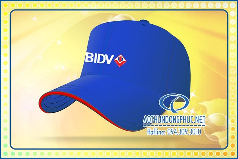 May mũ, thêu logo trên nón, nhận may in thêu nón kết số lượng lớn từ BIDV